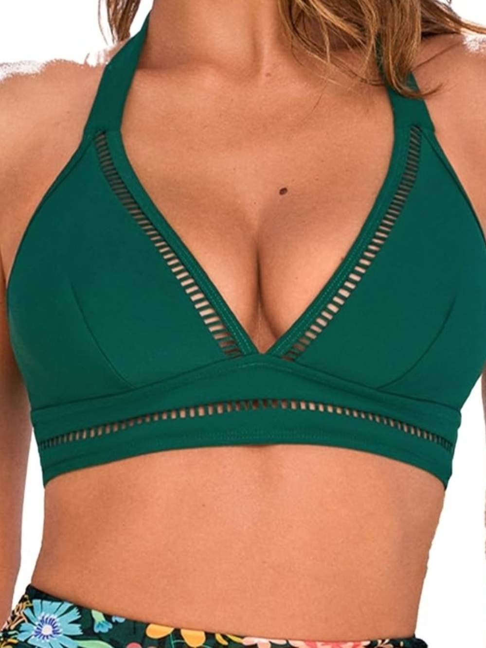 CUPSHE Green Strappy Bralette Swim Top